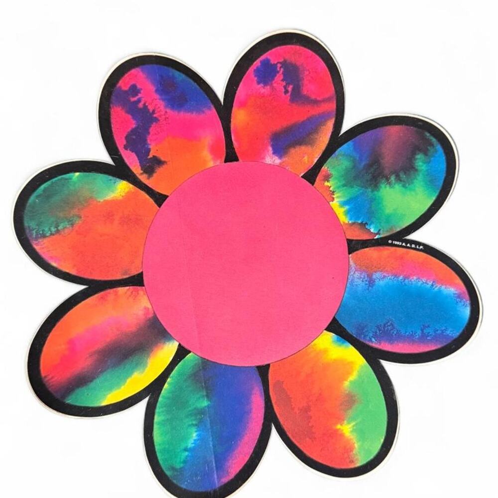 Vintage 1993 Tie Dye Flower Sticker